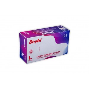 Beybi Pudralı Muayene Eldiveni Large 1 Kutu (100 Adet)