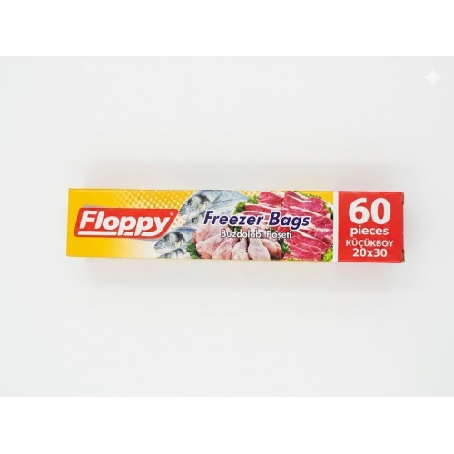 Floppy Buzdolabı Poşeti Küçük Boy 20x30 cm 60'lı 1 Paket Floppy Buzdolabı Poşeti Küçük Boy 20x30 cm 60'lı 1 Paket