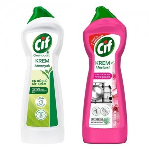 Cif Krem Amonyaklı 750 ml + Krem Mucizesi Sakura 750 ml İkili Avantaj Seti