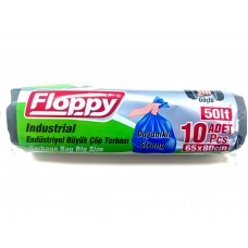 Floppy 150 gr Büyük Boy Çöp Poşeti 65×80 cm Siyah 1 Koli (25 Paket)