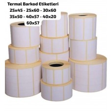25x60 TERMAL BARKOD ETİKETİ (1000) SARIM 100 RULO
