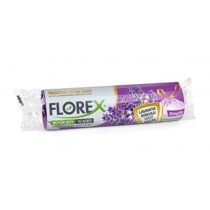 Florex Lavanta Aromalı Büzgülü Çöp Torbası – Büyük Boy (65×70) 1 Paket