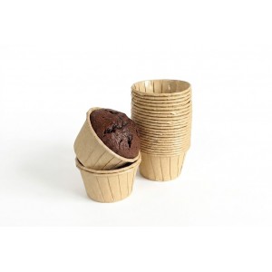 50’li Muffin Kek Kağıdı Kapsülü – Kraft & Kahverengi Cupcake Kalıbı