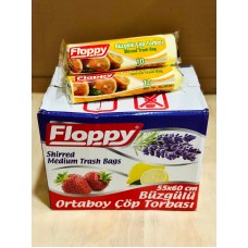 Floppy Büzgülü Orta Boy Çöp Poşeti – 55×60 cm – Limon Kokulu 1 Paket