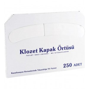 Klozet Kapak Örtüsü 200'lü Tek Kullanımlık Hijyenik Tuvalet Kağıdı 1 Paket