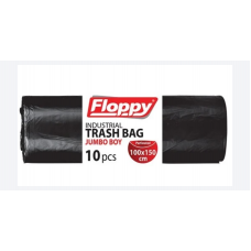 Floppy Endüstriyel Çöp Poşeti 100×150 cm Jumbo Boy Siyah 10’lu 1 Adet