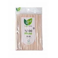 Roll-up Doğaya Dönüş Ahşap Tahta Bıçak 50'li 1 Paket