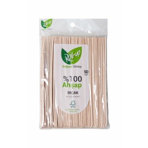Roll-up Doğaya Dönüş Ahşap Tahta Bıçak 50'li 1 Paket