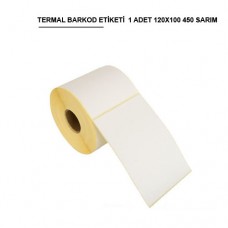 120x100 TERMAL BARKOD ETİKETİ (450) SARIM 1 RULO