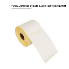 135 x 100 TERMAL BARKOD ETİKETİ (500) SARIM 5 RULO
