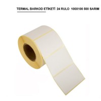 100x100 TERMAL BARKOD ETİKETİ (500) SARIM 24 RULO