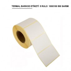 100x100 TERMAL BARKOD ETİKETİ (500) SARIM 5 RULO