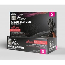 Reflex Flex %100 TPE Pudrasız Eldiven Siyah L-XL Beden 100'lü (1 Kutu)