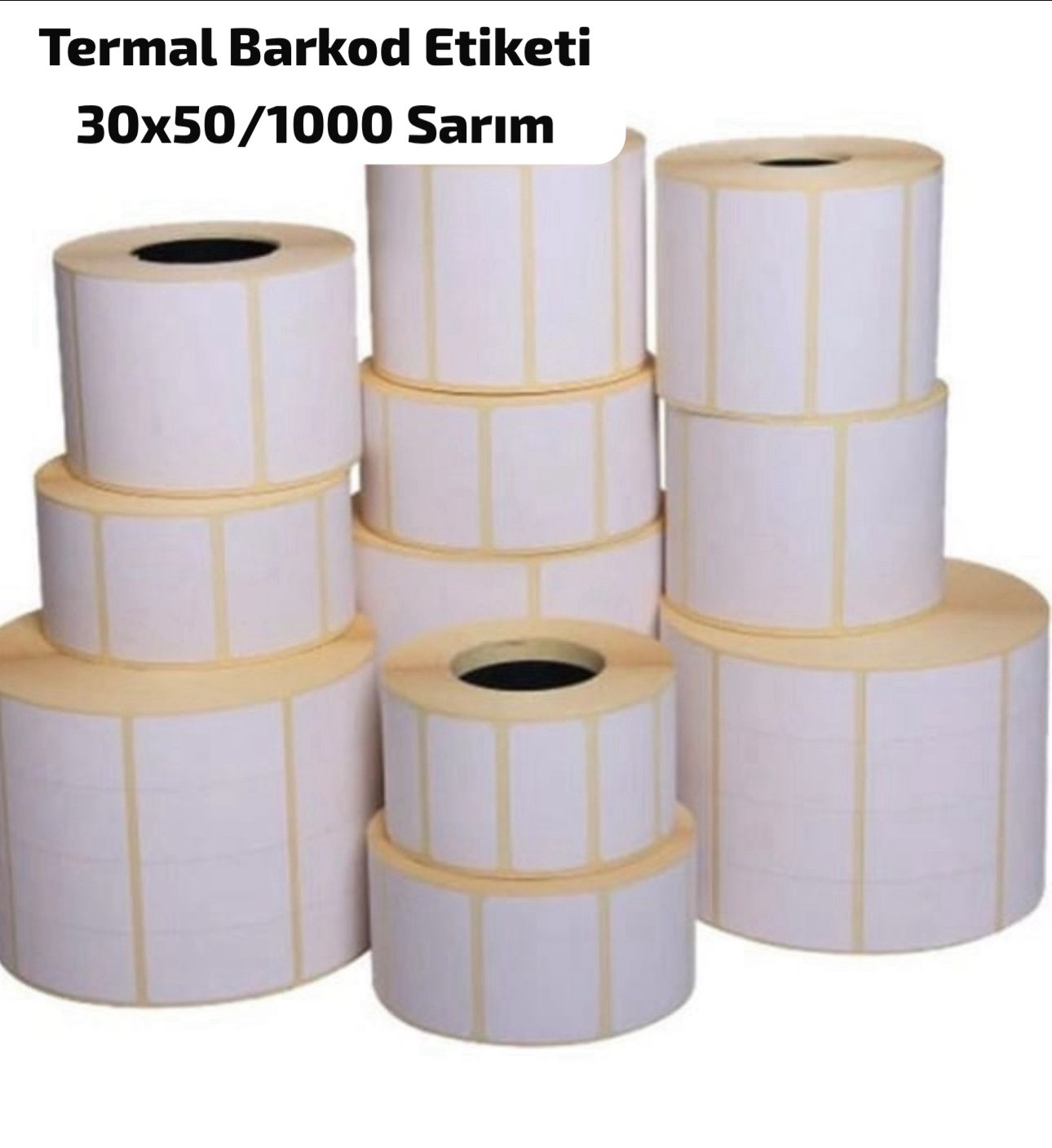 30x50-1000-sarim.jpg Termal Barkod Etiketi 30x50 / 1000 Sarım 5 Rulo - Görsel 1