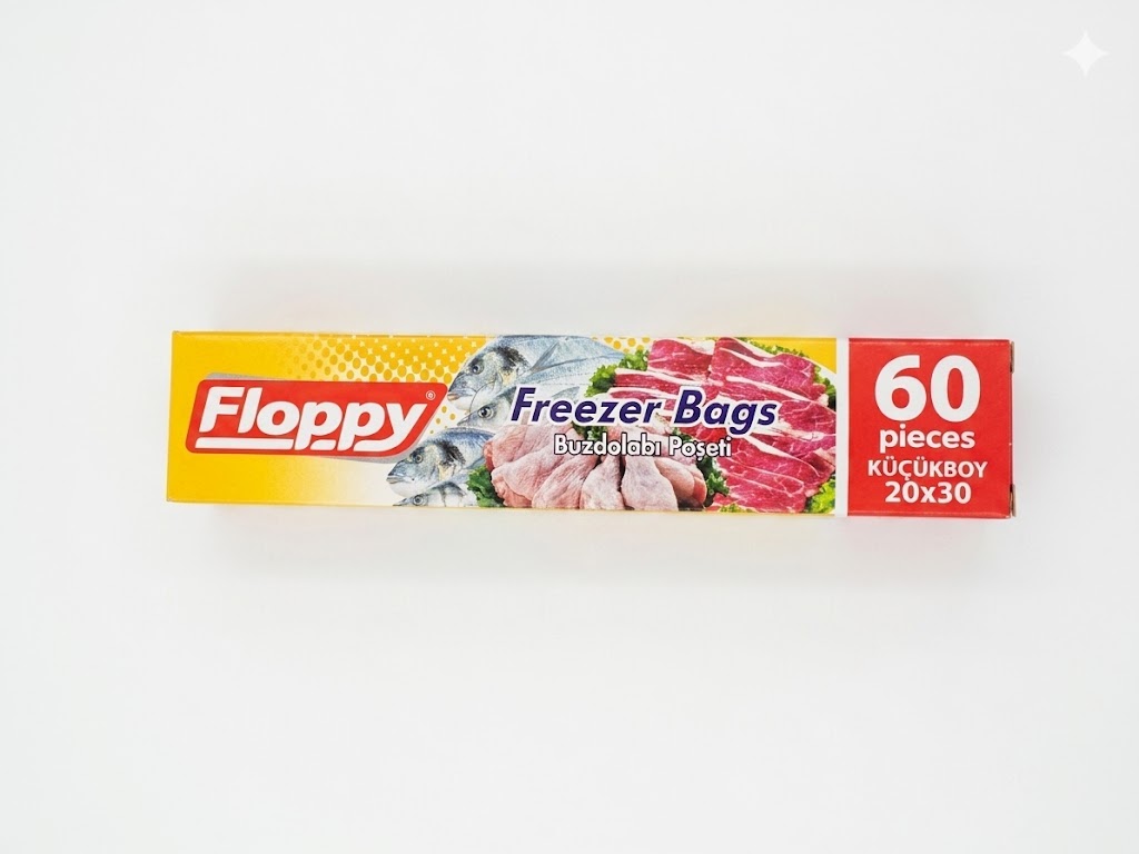 4bb5bfb0-c4ae-4ece-b89d-08a09b6f4c0b.jpeg Floppy Buzdolabı Poşeti Küçük Boy 20x30 cm 60'lı 1 Paket - Görsel 1