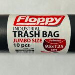 Floppy 800gr Konteyner Siyah Çöp Poşeti 95x125cm 120 lt (1 KOLİ 10 RULO)