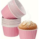 50’li Muffin Kek Kağıdı Kapsülü – Kraft & Pembe Cupcake Kalıbı