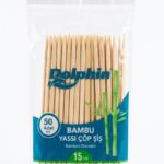 Dolphin Bambu Yassı Çöp Şiş 15 cm 50 Adet 1 Paket - Hijyenik Ambalajlı