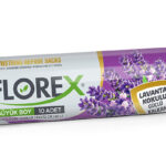 Florex Lavanta Aromalı Büzgülü Çöp Torbası – Büyük Boy (65×70) 5 Paket