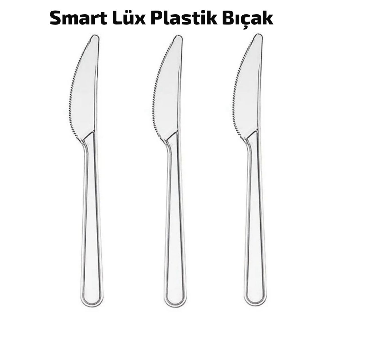 SMART-BICAK.jpg Smart Lüx Plastik Bıçak 100 Lü Paket - Görsel 1
