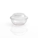 Favorite 130 cc Şeffaf Pet Plastik Yuvarlak Kase ve Kapak - 25 Adet