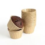 50’li Muffin Kek Kağıdı Kapsülü – Kraft & Kahverengi Cupcake Kalıbı