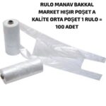 RULO MANAV BAKKAL MARKET HIŞIR POŞET A KALİTE ORTA POŞET 1 RULO 